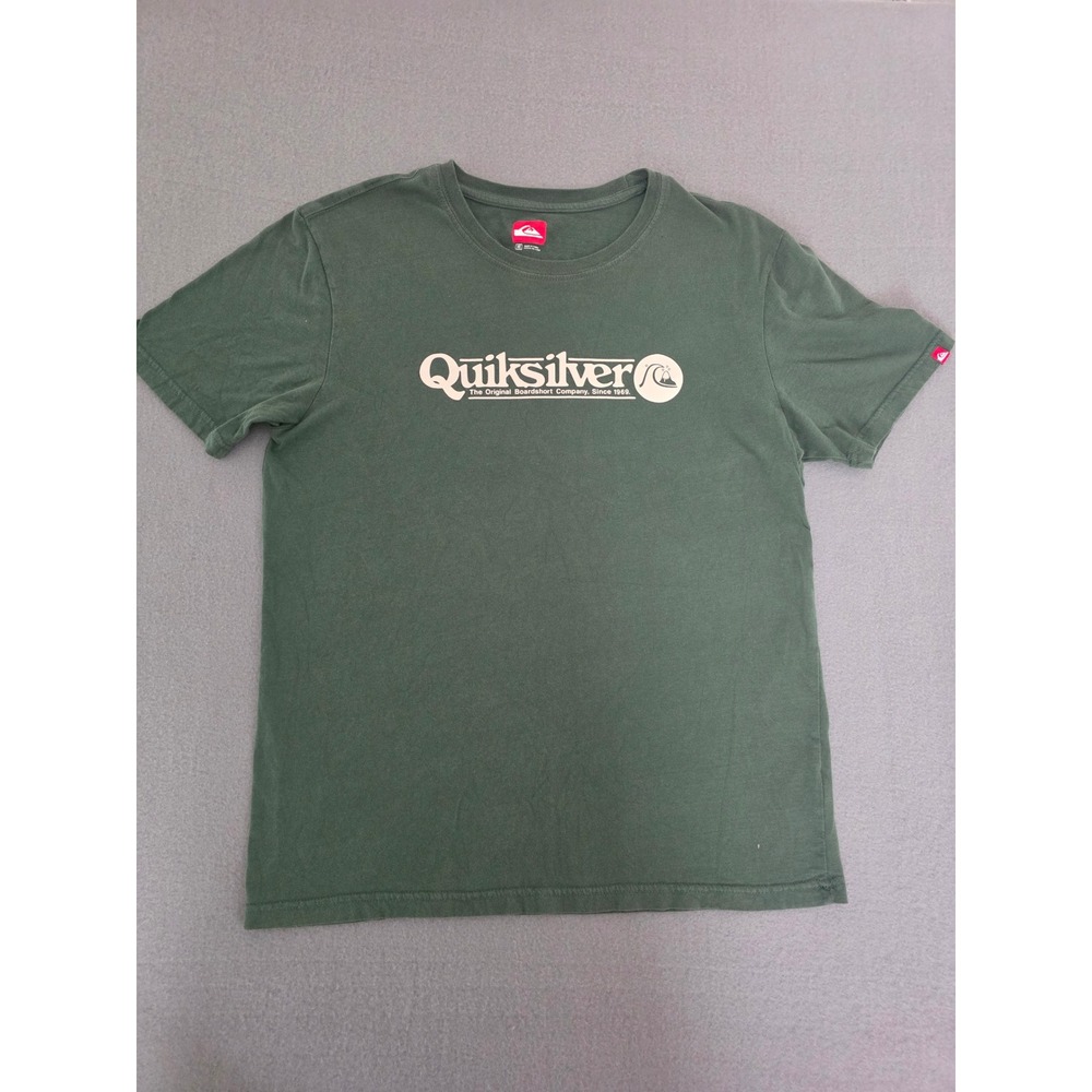 VTG Quiksilver Y2K Red Tag Surf Tee Faded Forest Green Skater Graphic T Men's M